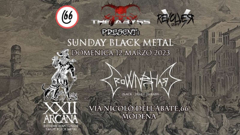 SUNDAY BLACK METAL – XII Arcana e Crownshard al Centrale 66 di Modena