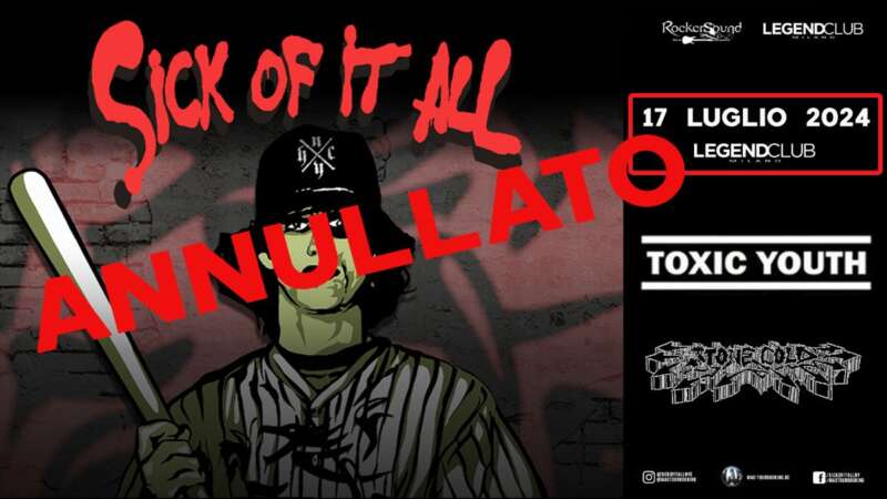 SICK OF IT ALL – cancellata la data di Milano