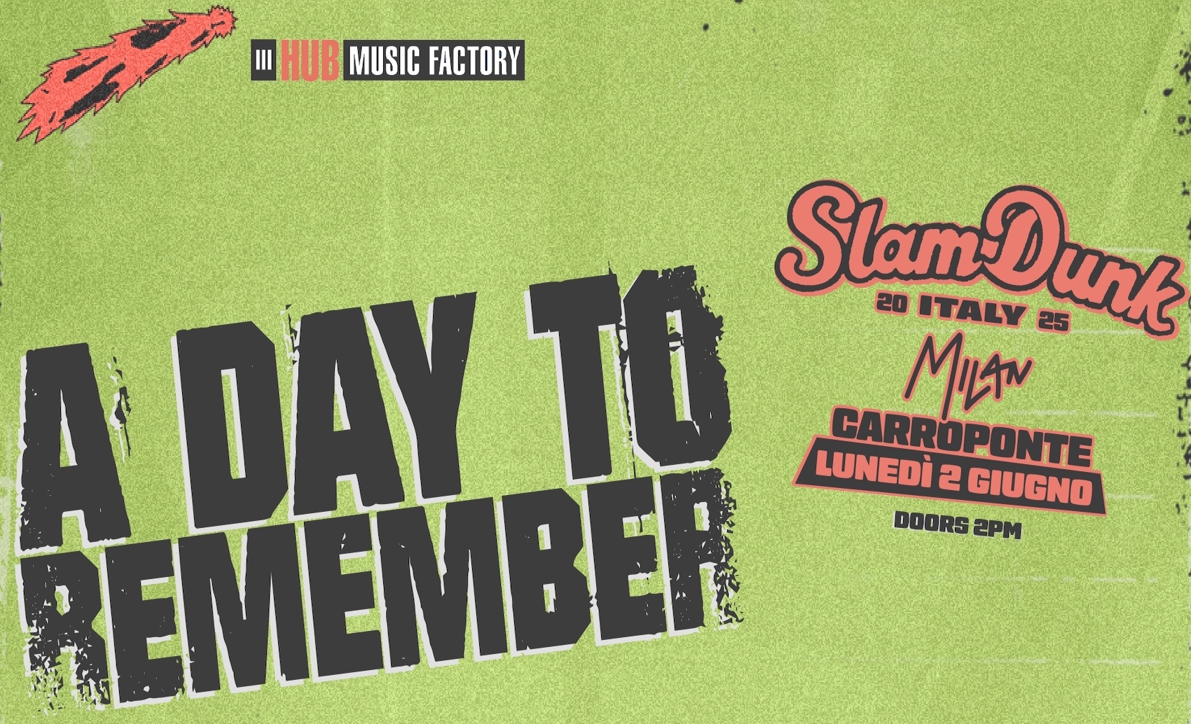 SLAM DUNK FESTIVAL ITALY – il 2 Giugno 2025 a Milano sul palco A Day To Remember, New Found Glory e molti altri