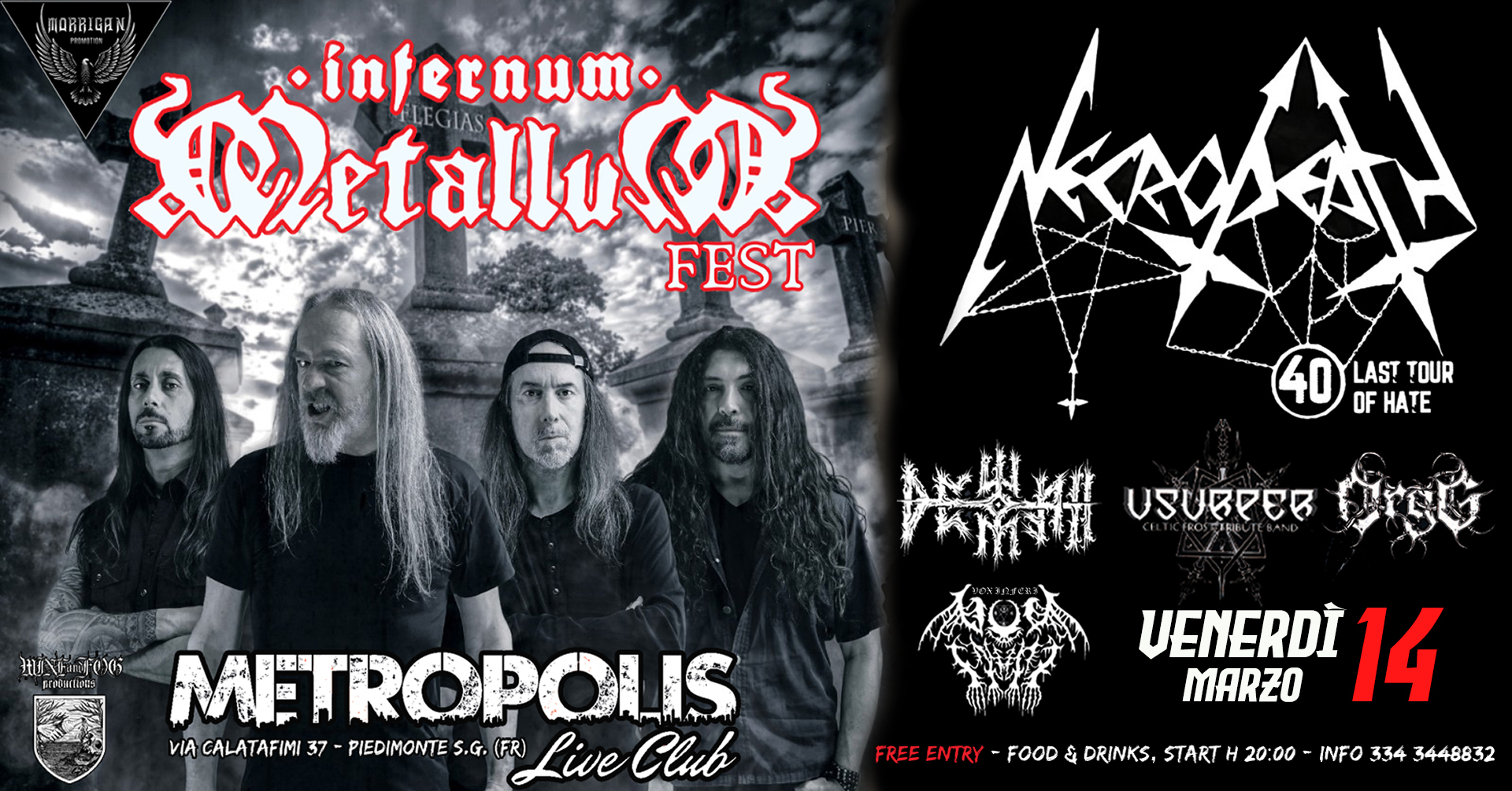 INFERNUM METALLUM FEST – con Necrodeath + Dewfall + Usurper + Orgg + Vox Inferi