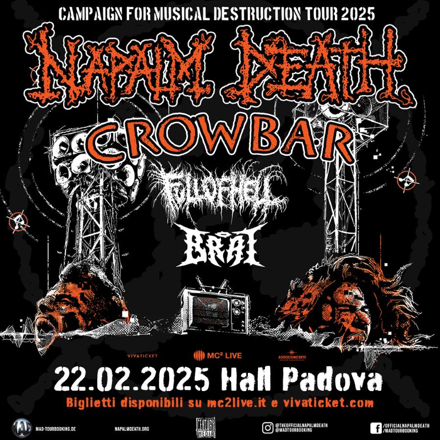 NAPALM DEATH gli orari della data di Padova